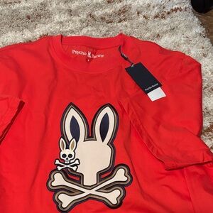 Psycho Bunny Mens Red Graphic T-Shirt